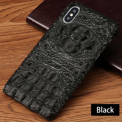 

Leather phone case iPhone5 6 7 8splus protective shell crocodile pattern skull back cover all-inclusive for x xs max xr phone case