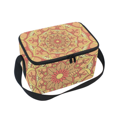 

ALAZA Insulated Lunch Box Roma Decorative Pattern2 Lunch Bag for Men Women Portable Tote Bag Cooler Bag