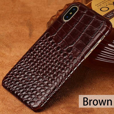

Leather phone case iPhone5 6 7 8s plus protective shell crocodile leather back cover all-inclusive x xs max xr phone case