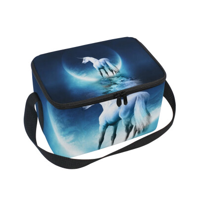 

ALAZA Lunch Box Night Moon Unicorn Insulated Lunch Bag Large Cooler Tote Bagfor Men Women