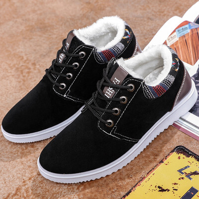 

Warm cotton lining Mens fashion sneakers flat casual soles