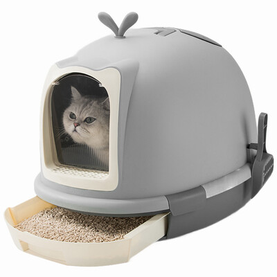 

Nerve cat litter box fully enclosed cat toilet large single-layer drawer cat litter against splashing cat pot pet cat supplies cat litter