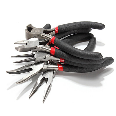 

5pcs Stainless Steel Needle Nose Pliers Jewelry Making Hand Tool set Round Long Bent nose plier Diagonal side cutter End cutting