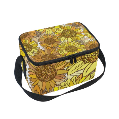 

ALAZA Insulated Lunch Box Cute Floral Lunch Bag for Men Women Portable Tote Bag Cooler Bag