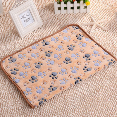 

Pets Mat Soft Flannel Fleece Paw Print Design Pet Puppy Dog Cat Mat Blanket Bed Sofa Pet Warm Products Cushion Cover Towel