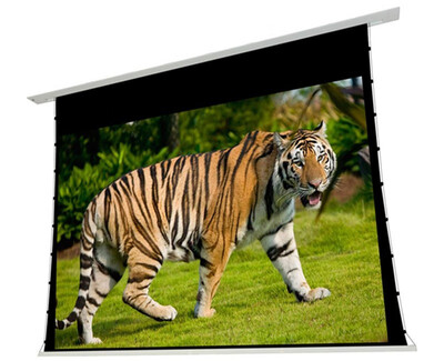 

T4HALR-169-Premium built in recessed ceilling tab tensioned motorized projection screen with Ambient light rejecting screen ALR