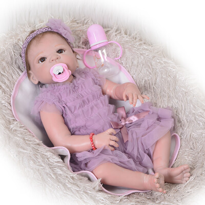 

57 cm Realistic Reborn Dolls Full Silicone Vinyl Newborn Girl Babies Lifelike Princess 22 Reborn Boneca Holiday Gifts Bath Toy