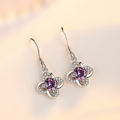 

Elegant Women Cubic Zirconia Anniversary Jewelrys Hanging Drop Earrings For Engagement Party Birthday WH168