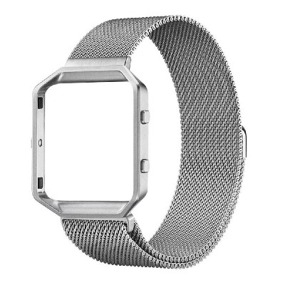 

KNS-7 Magnetic Loop Stainless Steel Strap Watch Band for Fitbit Blaze Tracker with Frame Large Replacement Band Accessories for Wo