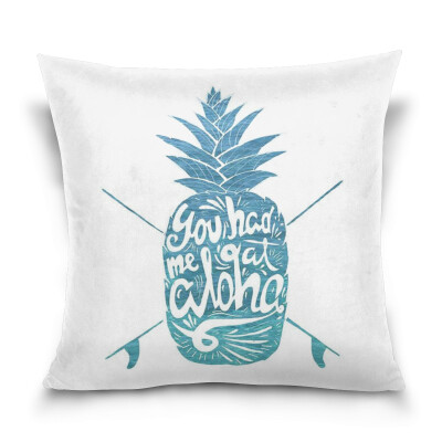 

ALAZA 16 X 16 inch Pillow Case Decorative Cushion Cover Aloha Pineapple Pattern Pillowcase