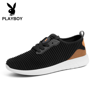 

Playboy PLAYBOY fly woven casual sports shoes mens non-slip breathable wild fashion DS81096 black 42