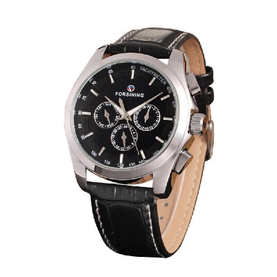 

FORSINING Fashion Calendar Date Week Leather Band Watch Men Automatic Mechanical Wristwatch