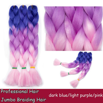 

24 Inches Braiding Hair Ombre for crochet Hair Weave with Synthetic&Twist Braiding Hair Extensions Dark black 100gpc