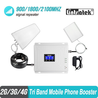 

Lintratek 2g 3g 4g Tri Band Signal Booster 900 1800 2100 GSM WCDMA UMTS LTE Cellular Repeater 90018002100mhz Amplifier 40