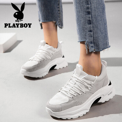 

Playboy PLAYBOY casual sports shoes trend fashion comfortable lacing thick bottom increased 1370 white 37
