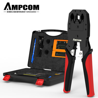 

AMPCOM cable clamp set 388 utility version super five class six crystal head tester set stripping knife network tool kit crimping tool set AM-388B