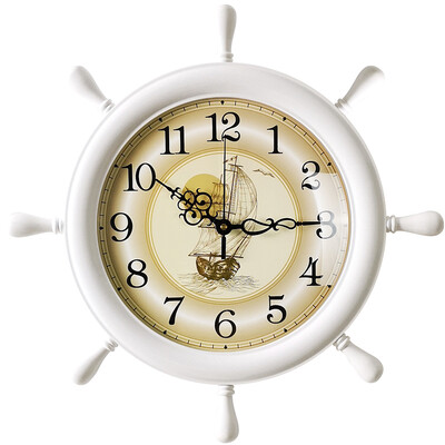 

Polaris POLARIS wall clock living room creative quartz clocks modern minimalist quiet clock Nordic style rudder style bedroom wall charts HD-6023 white