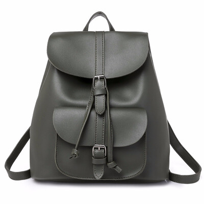 

Vintage Small Backpack Women PU Leather Cute Backpacks for Girls School Bags Solid Drawstring Back Pack Brown Ladies Bagpack