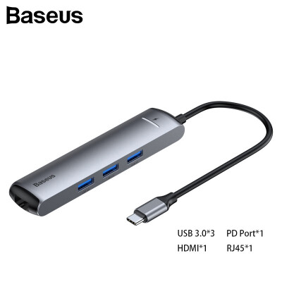 

Baseus 6in1 HUB Adapter USB Type C to USB 30 HDMI RJ45 for laptop Computer MacBook Pro HUB USB Splitter