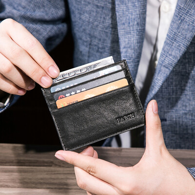 

Pabin pabin mens card holder business card holder purse first layer leather wallet simple multi-card youth card package PB515A