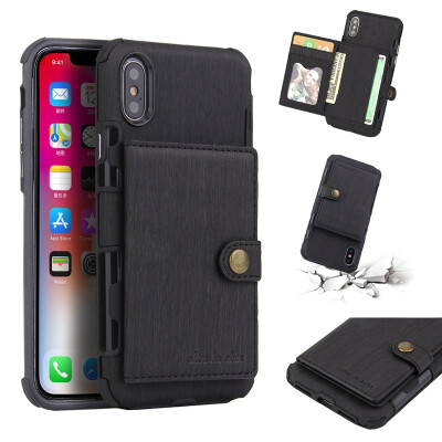 

Anti shock Protection cover for iPhone X Card Slot Phone Case 7 Pocket Luxury Wallet Mobile For iPhone 8 6 6s 7 Plus Shockproof