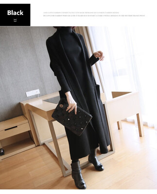 

Autumn&winter knitted cardigan ladies 2018 new large size womens clothing style brand long sleeveless sweater coat