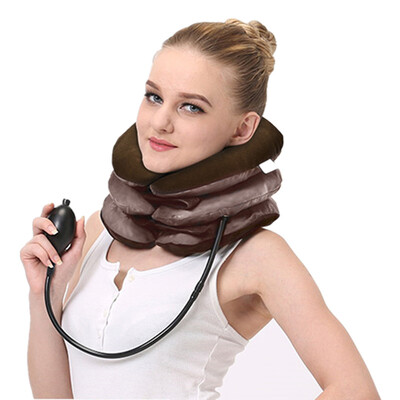 

Jiahe jiahe Jiahe cervical traction device neck fixed support inflatable neck support three-layer three-tube suede neck stretching with cervical high neck B02-2 brown