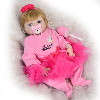 

Full Vinyl Reborn Baby Doll Toys Real Like Princess 23 Lifelike Alive Reborn Dolls Fiber Hair bebe Toddler Xmas Gifts