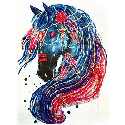 

DIY 5D Diamond Painting Embroidery Cross Stitch Horse Animal Home Decor Rhinestone Mosaic Needlework NO6 Specifications 3040