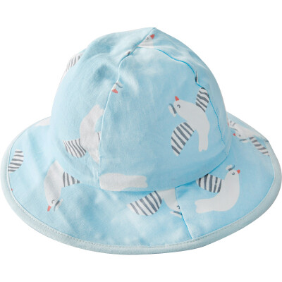 

WELLBER baby hat spring&summer thin visor gauze breathable dome fisherman hat small seagull 48cm