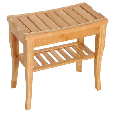 

2 Tier Bamboo Wood Shower Bench Seat