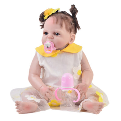 

Full Body Silicone Vinyl Reborn Babies Girl Dolls 58CM 23 Inch Realistic Lifelike Baby Toy Christmas Gift