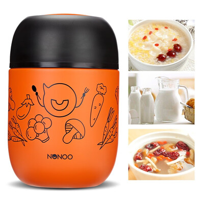 

Food Soup Vacuum Thermos BPA-free Stainless Steel Lunch Jar with Folding Spoon 460ml