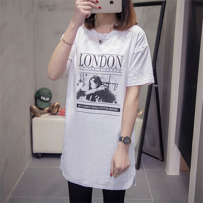 

JOY OF JOY Jingdong Womens 2019 Summer New Womens Long Loose Short Sleeve T-Shirt Womens Bamboo Cotton JWTD191468 White L