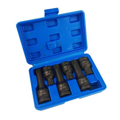 

6pc socket combination for pneumatic wrench 12 inch long sleeve set short socket set M141618