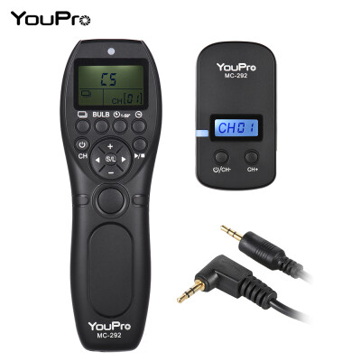 

YouPro MC-292 E3 24G Wireless Remote Control LCD Timer Shutter Release Transmitter Receiver 32 Channels for Canon 80D 760D 750D 7