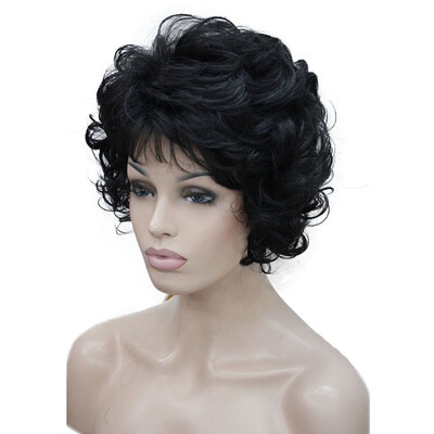 

StrongBeauty Short Tousled Curls Silver Gray Full Synthetic Wigs COLOUR CHOICES