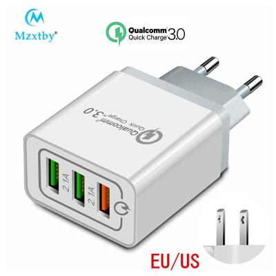 

Mzxtby 3 Ports Quick Charge 30 18W Charger for iPhone Samsung Xiaomi Huawei Honor redmi Mi QC30 Fast Charging USB Wall Charger