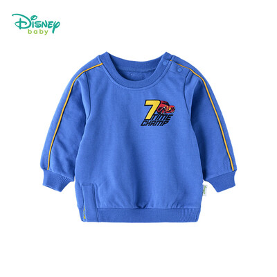 

Disney childrens clothing plus velvet shoulder buckle boy long-sleeved sweater fleece sleeve round neck baby shirt 183S1057 12 months height 80cm