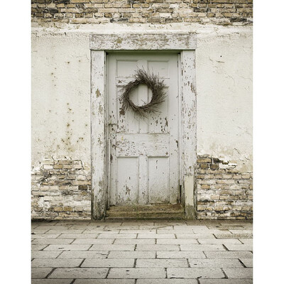 

Old White Door Photo Backdrop 57FT Vinyl Fabric Cloth Digital Printing Photo Background s-2200