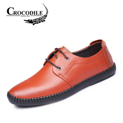

Crocodile shirt CROCODILE British fashion casual wild mens business casual first layer leather lace mens shoes brown 39