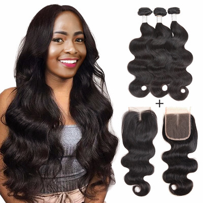 

Nami Hair Brazilian Remy Hair Body Wave 3 Bundles With Lace Closure 100 Human Hair Extensions With Lace Closure