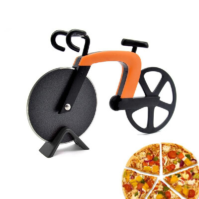 

Stainless Steel Pizza Cutter Two-wheel Bicycle Shape Pizza Cutting Knife Pizza Tool Pizza Cutter Rose