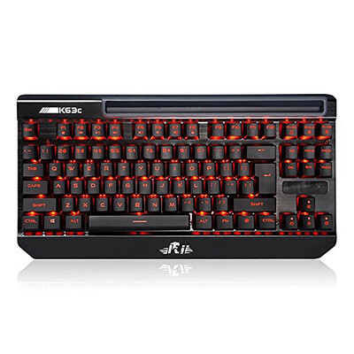 

Original Rii K63C Mechanical Gaming Keyboard 87keys Anti-ghosting PC Blue Switch With 3 Macro Keys Red Backlight Key Cap Puller