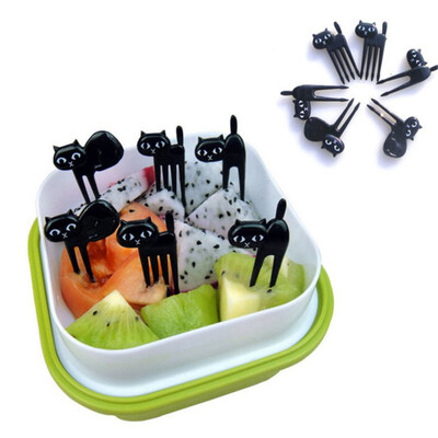 

Creative Cat Gratitude Fruit Fork Fancy Bento Decoration Signed Meow Star Mini Fruit Fork