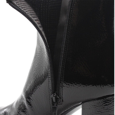 

New 2018 Autumn Winter Patent leather High Heel Women Short Boots