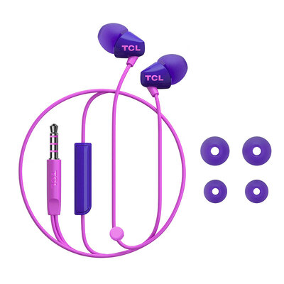 

TCL SOCL100 in-ear headphones wired line control dynamic drive clear balance sound quality lilac purple vivo Huawei glory oppo apple millet red rice plus universal
