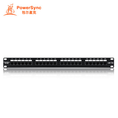

Baoer Xingke super five 24-port patch panel unshielded rack cabinet cable engineering gold-plated black PowerSync APP524R0