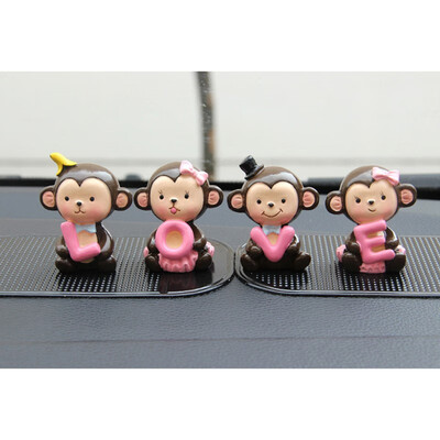 

1 Set car Interior Accessories Love Banana Monkey Doll Kiss Baby Doll Fashionable car Ornament Decoration Lovely Cartoon Dolls