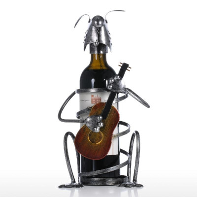 

Puppy Wine Rack with Guitar Iron Animal Figurine Creative Wine Rack Practical Ornament Craft Gift